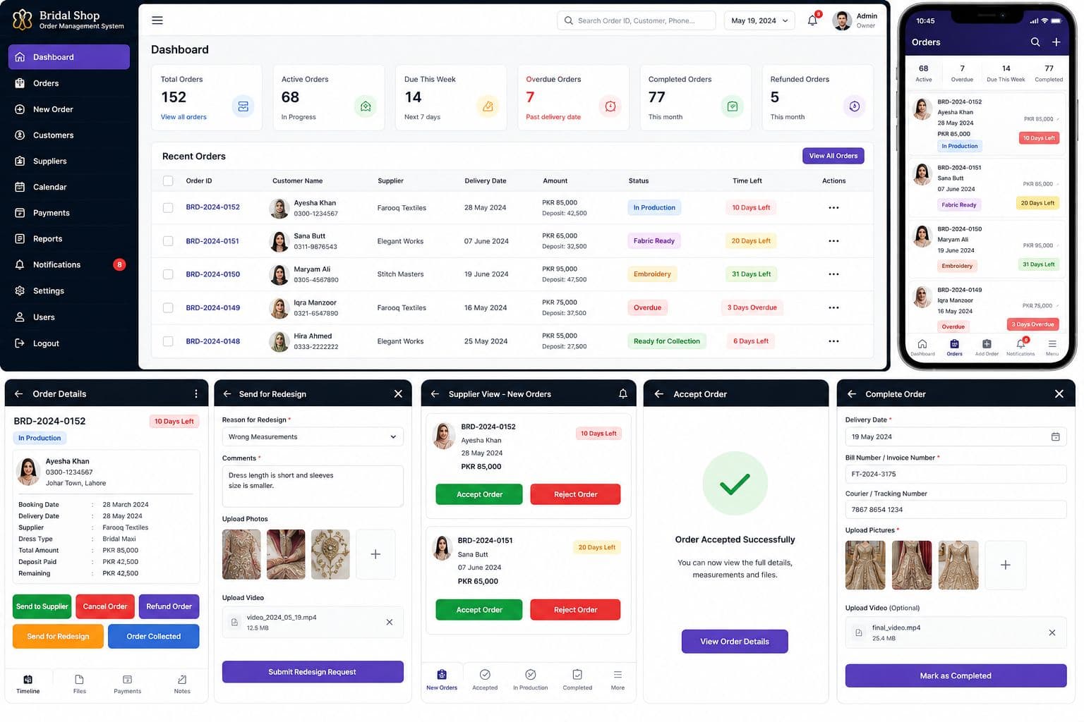 Vendora admin and customer dashboard