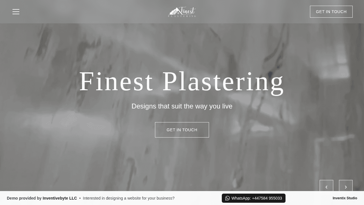 Finest Plastering homepage