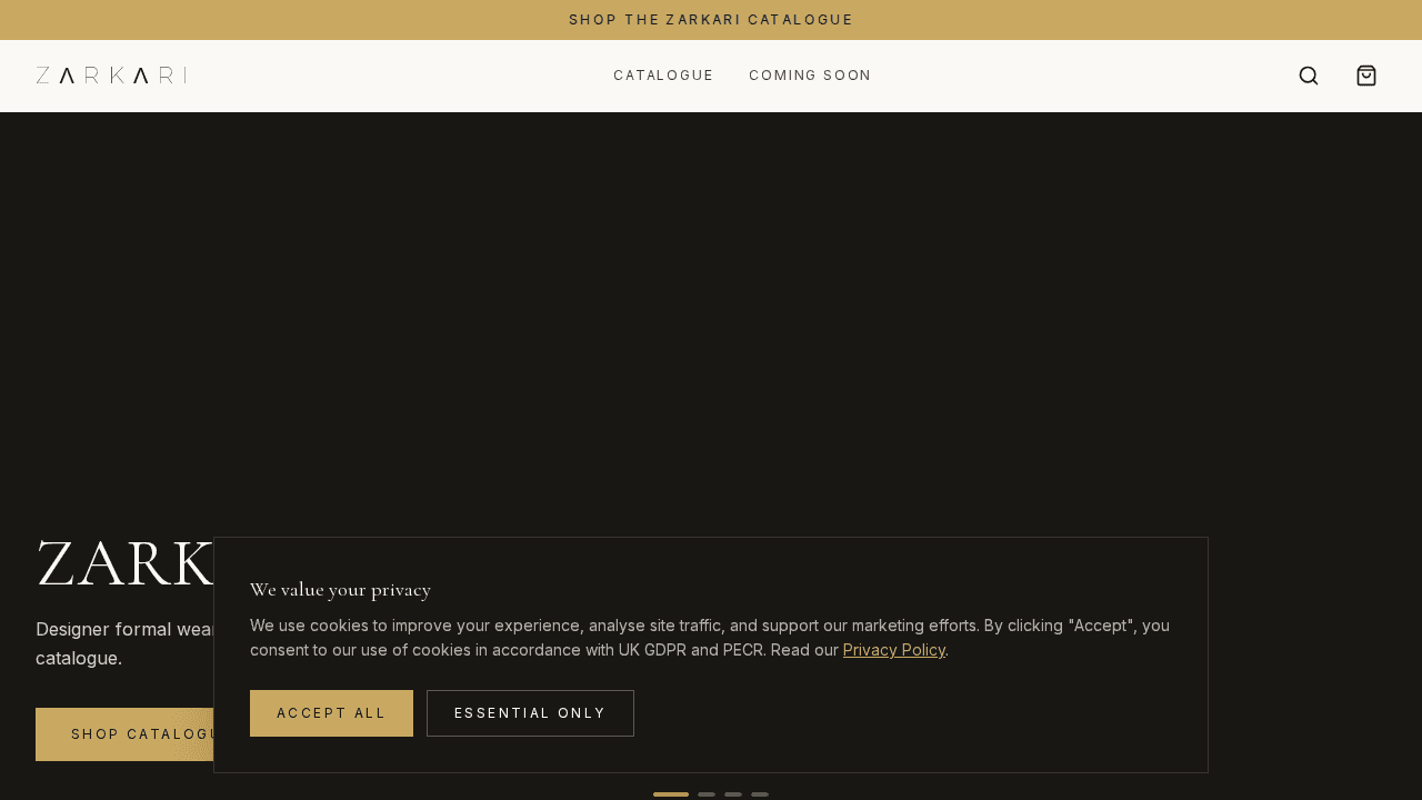 ZARKARI e-commerce homepage